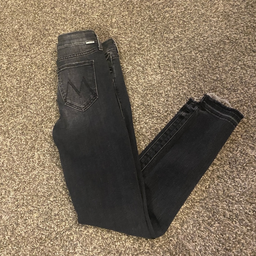 MOTHER Anthropologie Denim Undone Hem Looker Ankle Size 24